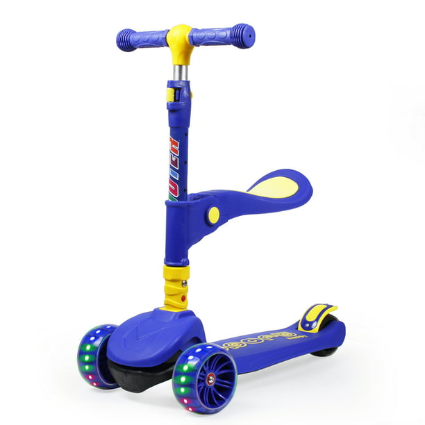 Kick Scooter for Kids Deluxe 3-Wheel Glider 4 Levels Adjustable w/ LED Light Up